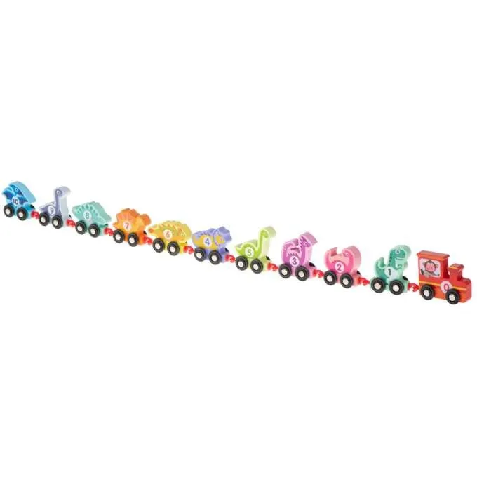 Drevený montessori vláčik - Dinosaury