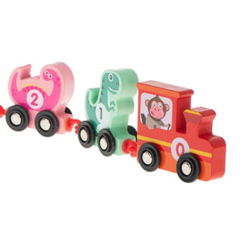 Dřevěný montessori vláček - Dinosauři