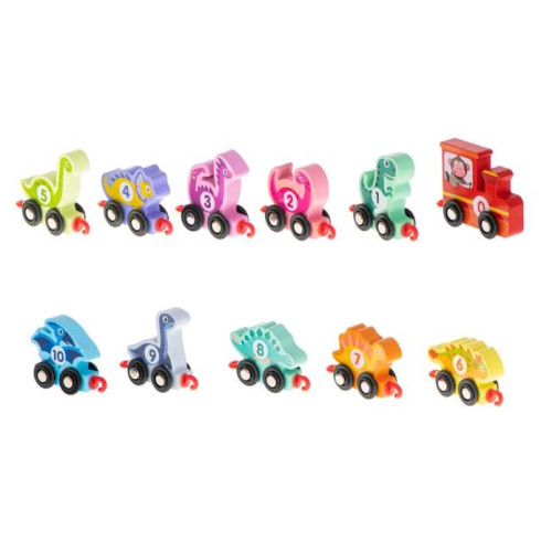 Dřevěný montessori vláček - Dinosauři