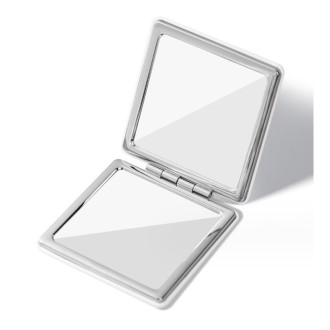 Elegantné kozmetické zrkadlo, biele - štvorcové