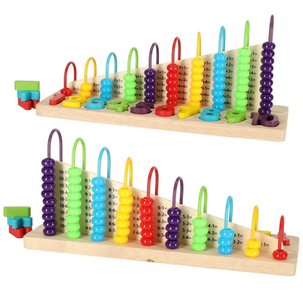 Guličkové počítadlo s číslicami - drevený triedič abakus
