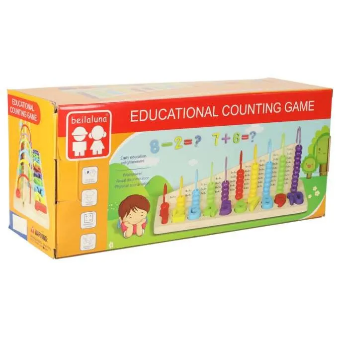 Guličkové počítadlo s číslicami - drevený triedič abakus