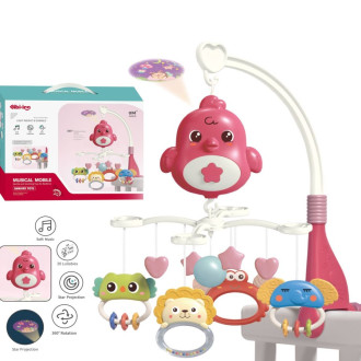 Kolotoč nad postieľku s hudbou a projektorom - Vtáčik