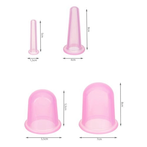 Masážní sada silikonových baněk a válečku