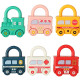 Montessori hračka autíčka - bloky zámkov, senzorická hračka