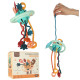 Montessori zábavná hračka pro batolata - kousátko, tkaničky, knoflíky