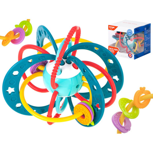 Montessori zmyselná hračka pre batoľatá - hrkálka, hryzátko
