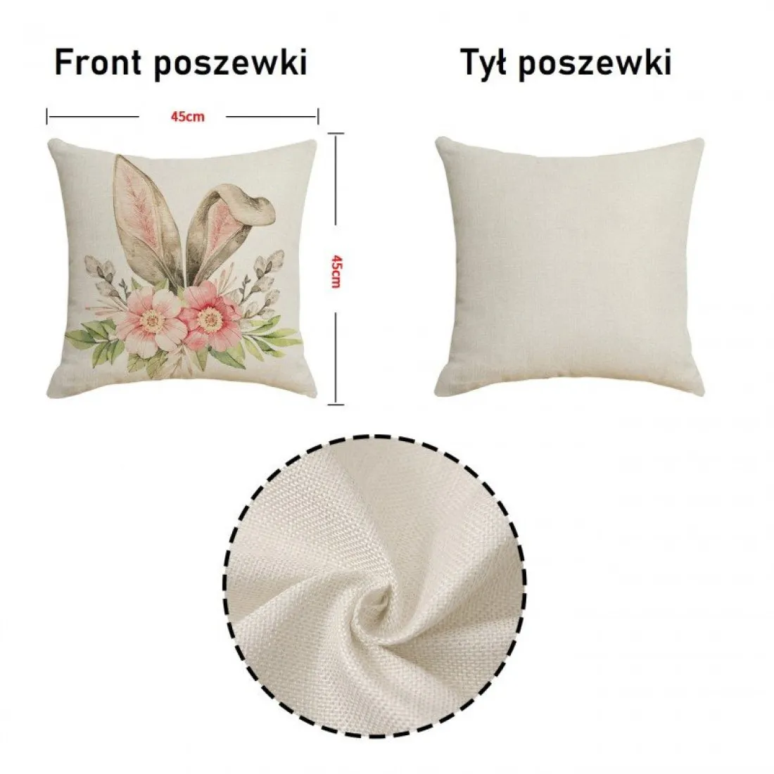 Obliečka na vankúš s veľkonočným motívom 45x45 cm - Košík