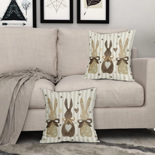 Povlak na polštář s velikonočním motivem 45x45 cm - Zajíčci