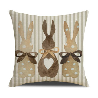 Povlak na polštář s velikonočním motivem 45x45 cm - Zajíčci