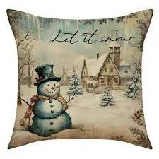 Obliečka na vankúš s vianočným motívom 45x45cm Let it snow