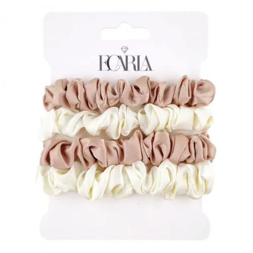 Sada 4 gumičiek do vlasov - staro ružová a krémová