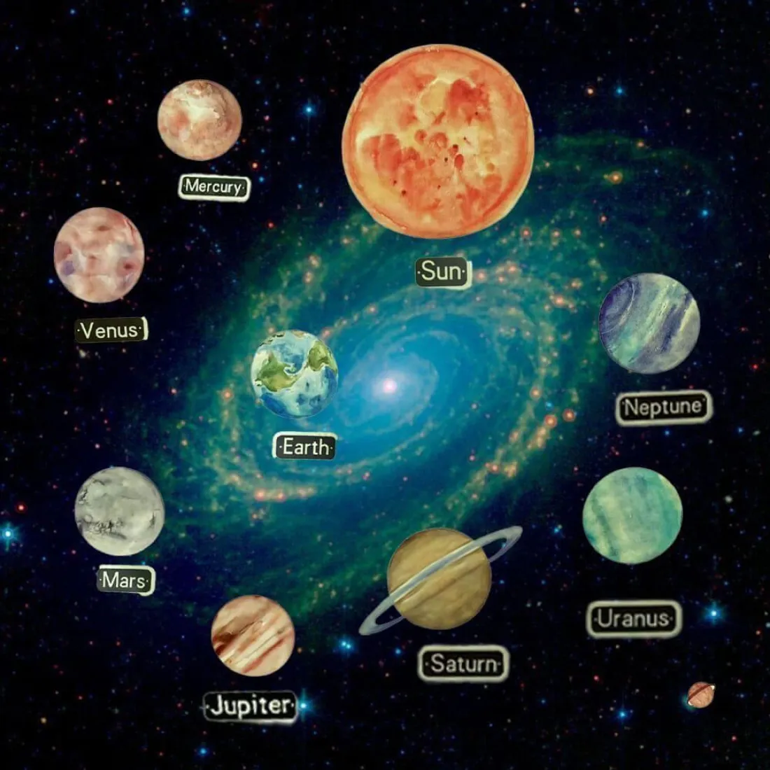 Samolepky na zeď - svítící planety