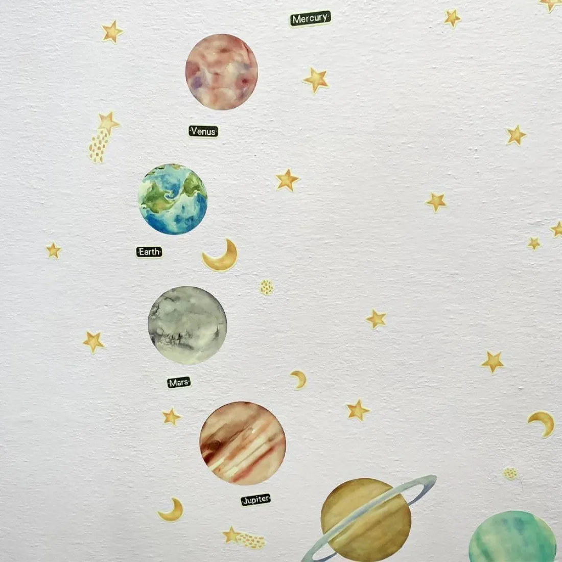 Samolepky na zeď - svítící planety