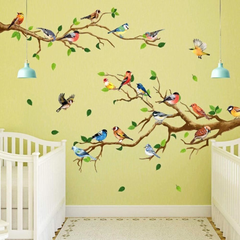 Samolepky na stenu - vtáčiky