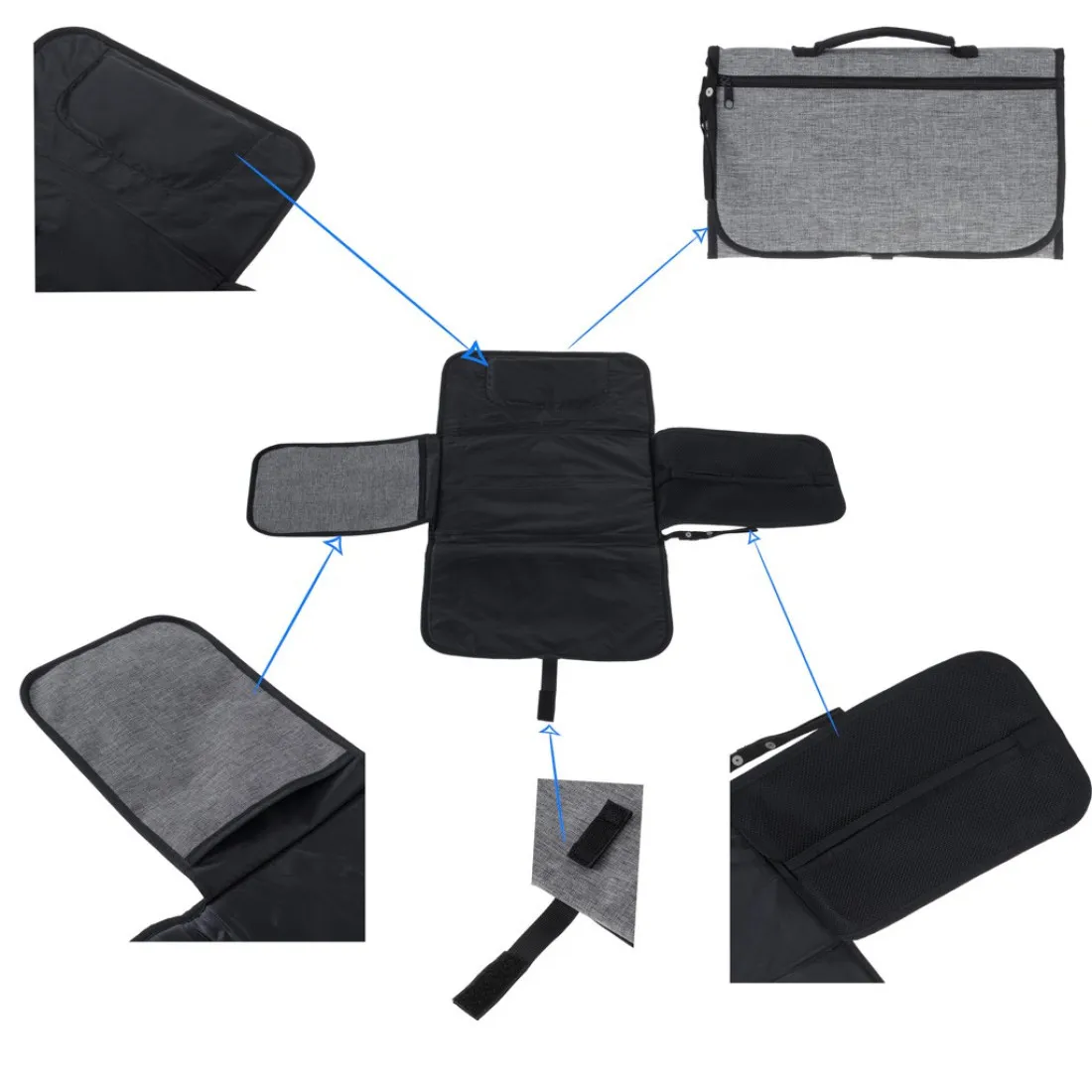 Skládací přebalovací podložka - šedá