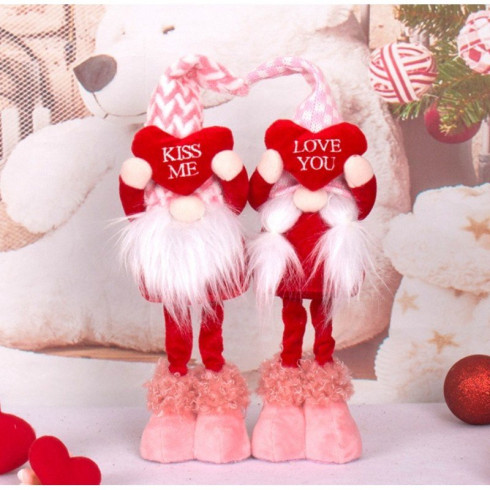 Škriatok Valentín - ružový, 35 cm