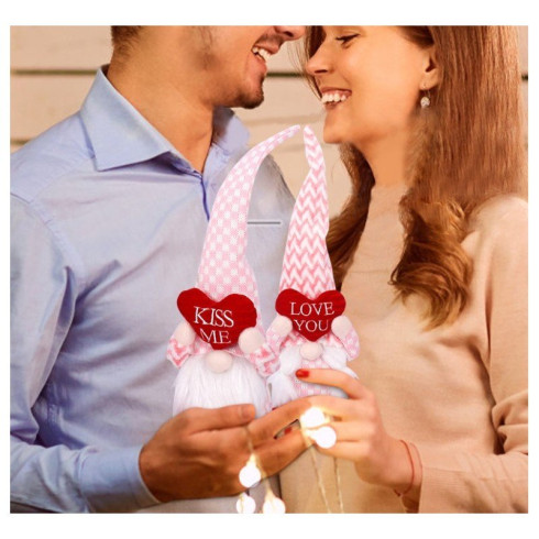 Škriatok Valentín - ružový, 36 cm