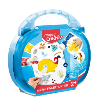 Umelecká sada farieb na maľovanie prstami v kufríku