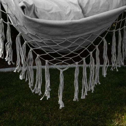 Záhradná hojdacia sieť - brazílske kreslo, 120 kg - šedá