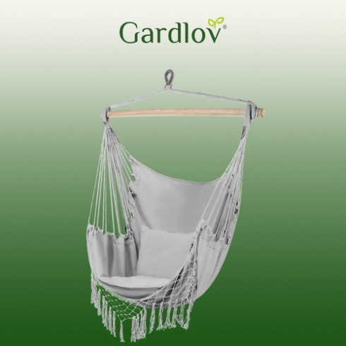 Záhradná hojdacia sieť - brazílske kreslo, 120 kg - šedá