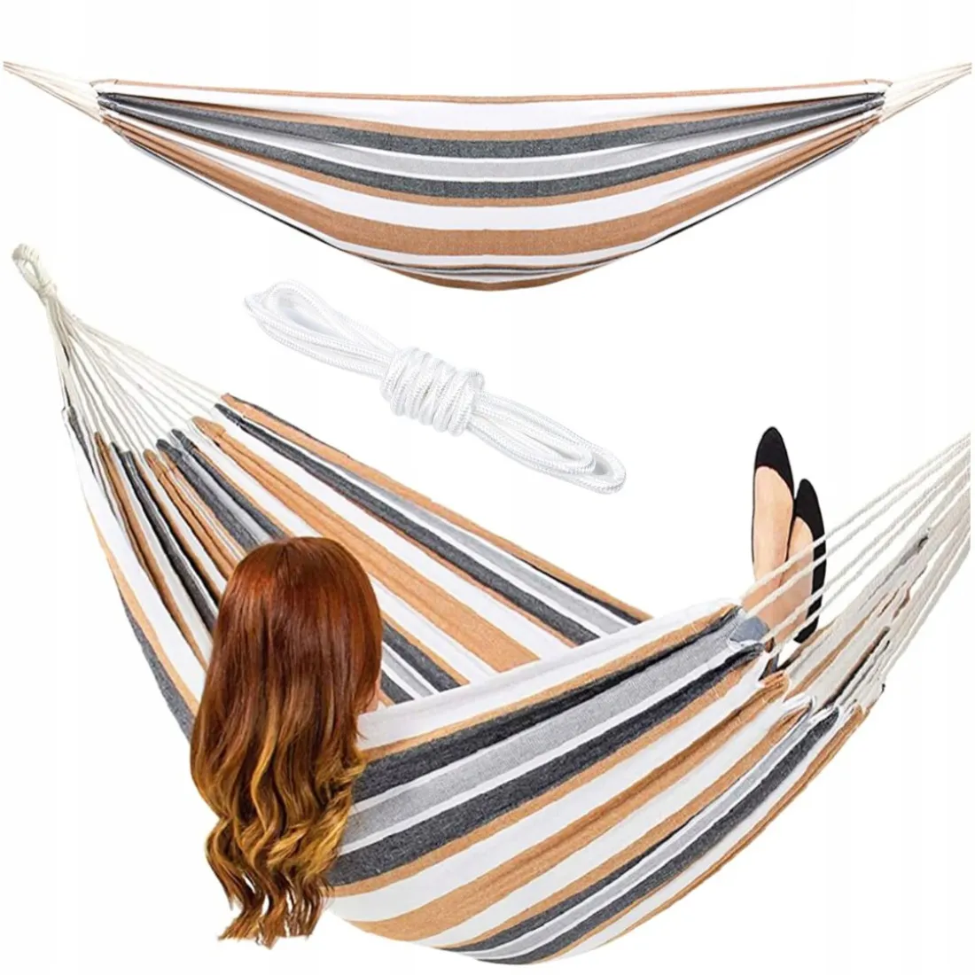 Zahradní houpací síť - barevná 200 kg 320 x 150 cm