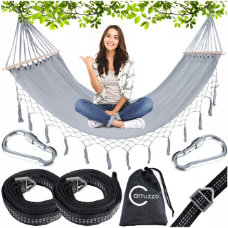 Záhradná hojdacia sieť Ibiza 160 kg, 200 x 100 cm + montážna sada zdarma 