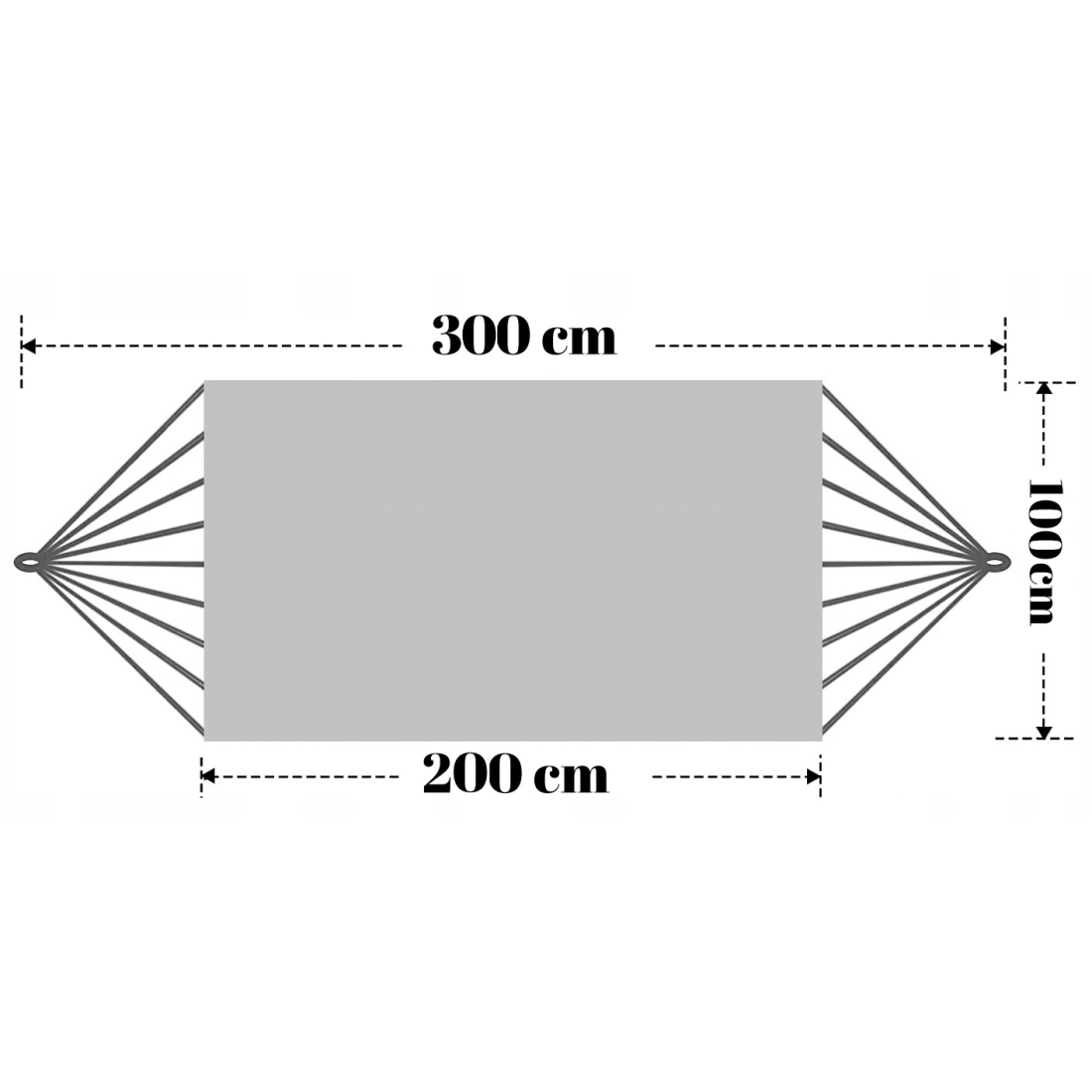 Záhradná hojdacia sieť Ibiza 160 kg, 200 x 100 cm + montážna sada zdarma 
