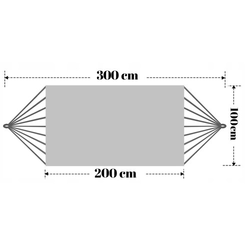 Zahradní houpací síť Ibiza 160 kg, 200 x 100 cm + montážní sada zdarma