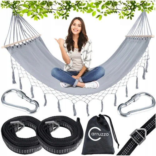 Záhradná hojdacia sieť Ibiza 160 kg, 200 x 100 cm + montážna sada zdarma 