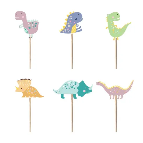 Zapichovací dekorace na dort a muffiny - Dinosauři, 6 ks