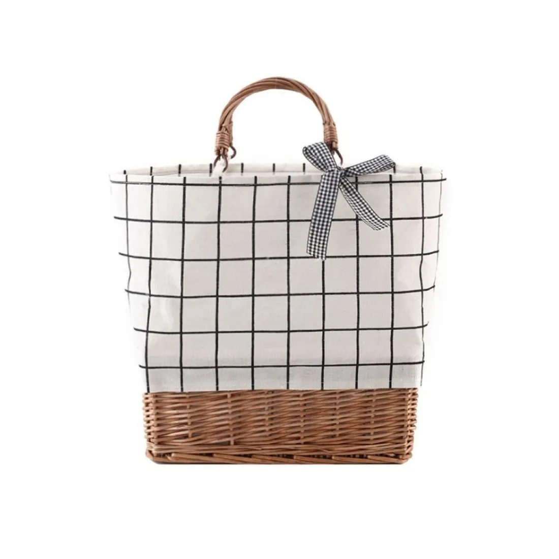 Proutěná kabelka Camel, krémová