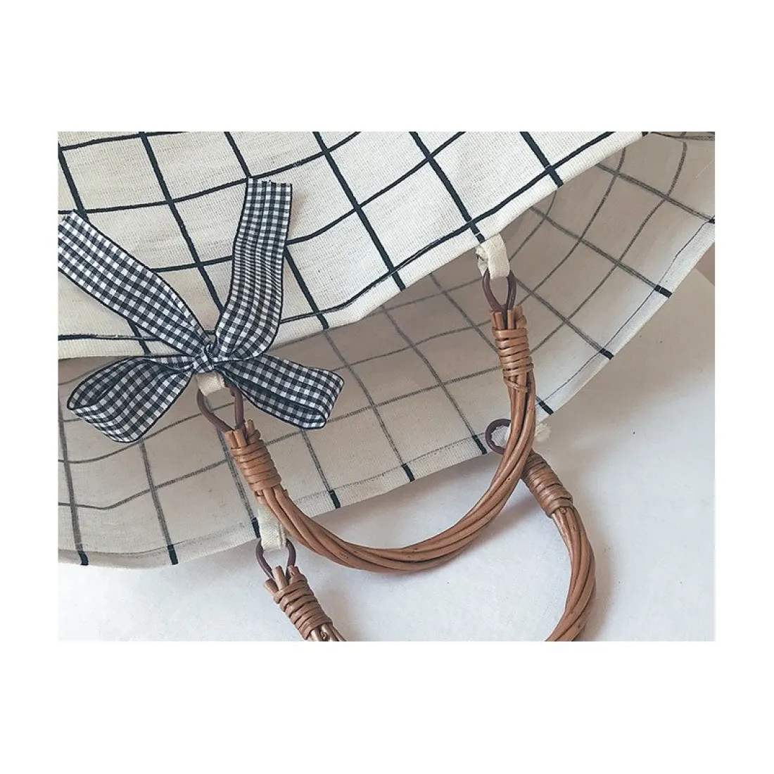 Proutěná kabelka Camel, krémová