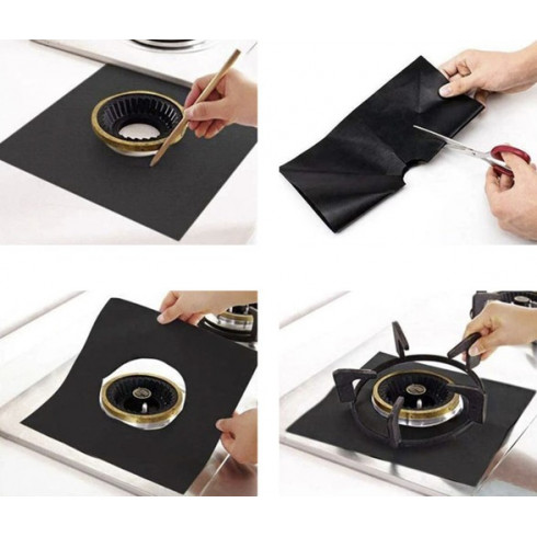 Teflónová podložka na plynový sporák 4 ks