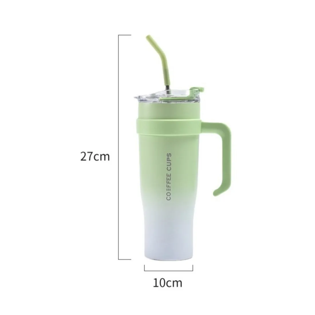 Termohrnček s rukoväťou a slamkou 1200 ml - ružový