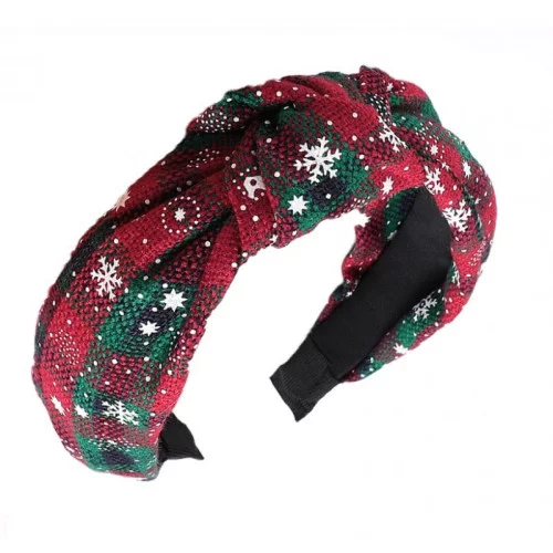 Vánoční čelenka - červená a zelená