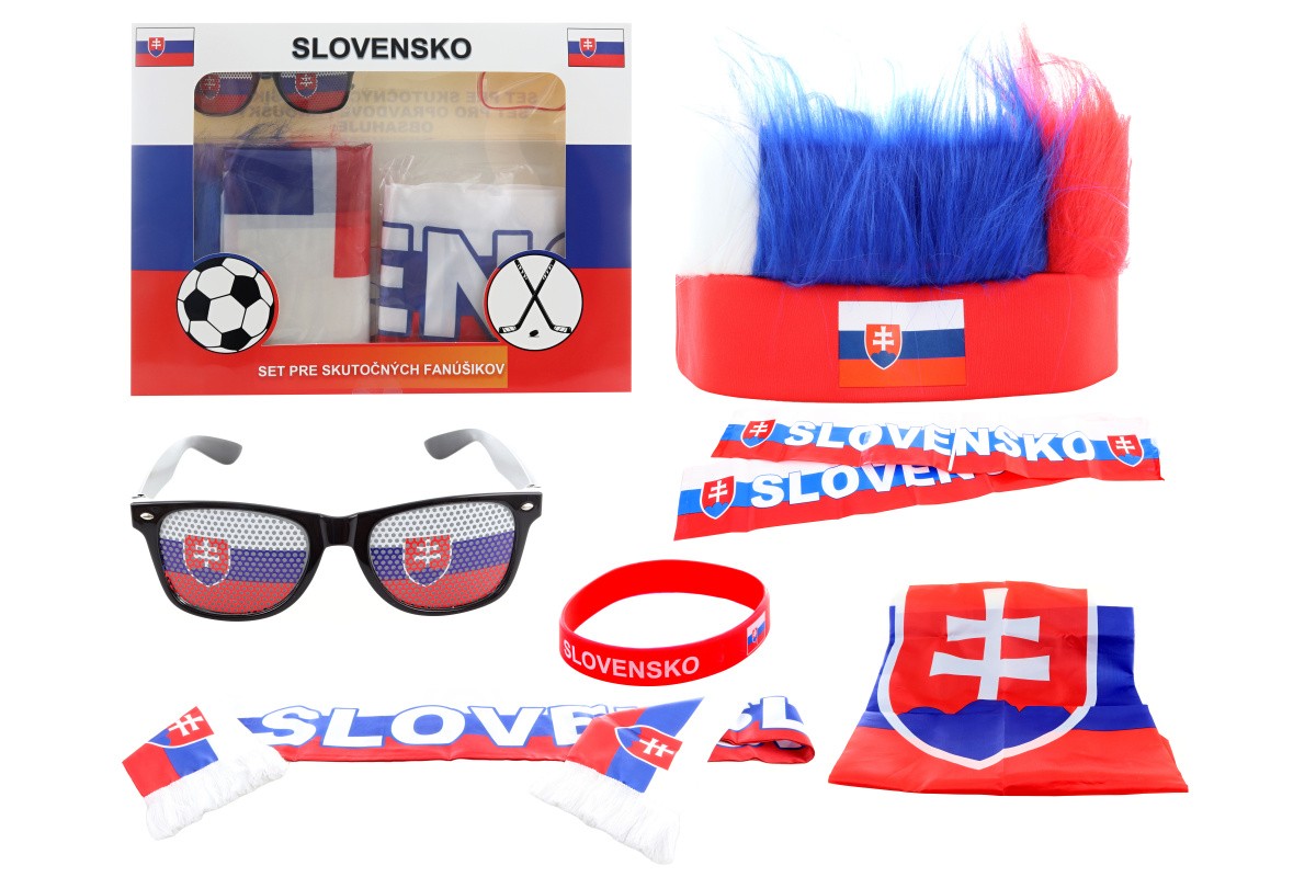 Slovenský set na fandenie - veľký fanúšikovský set Slovensko 6v1
