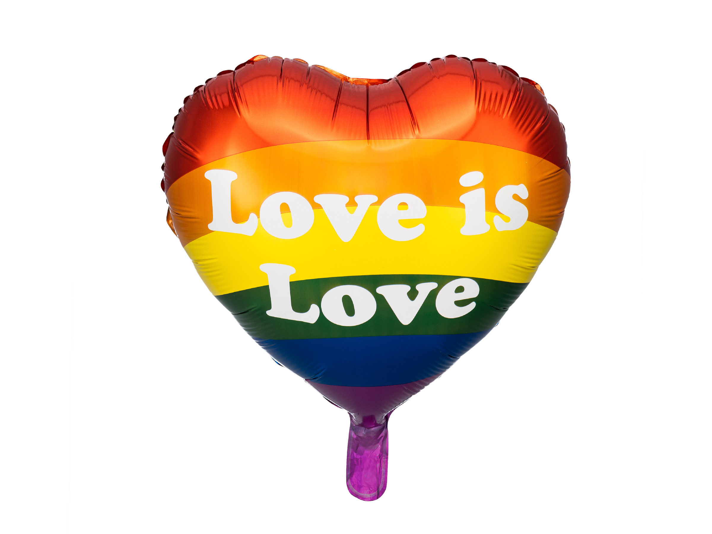 Fóliový srdiečkový balón Láska je láska "Love is Love", mix farieb, 35 cm