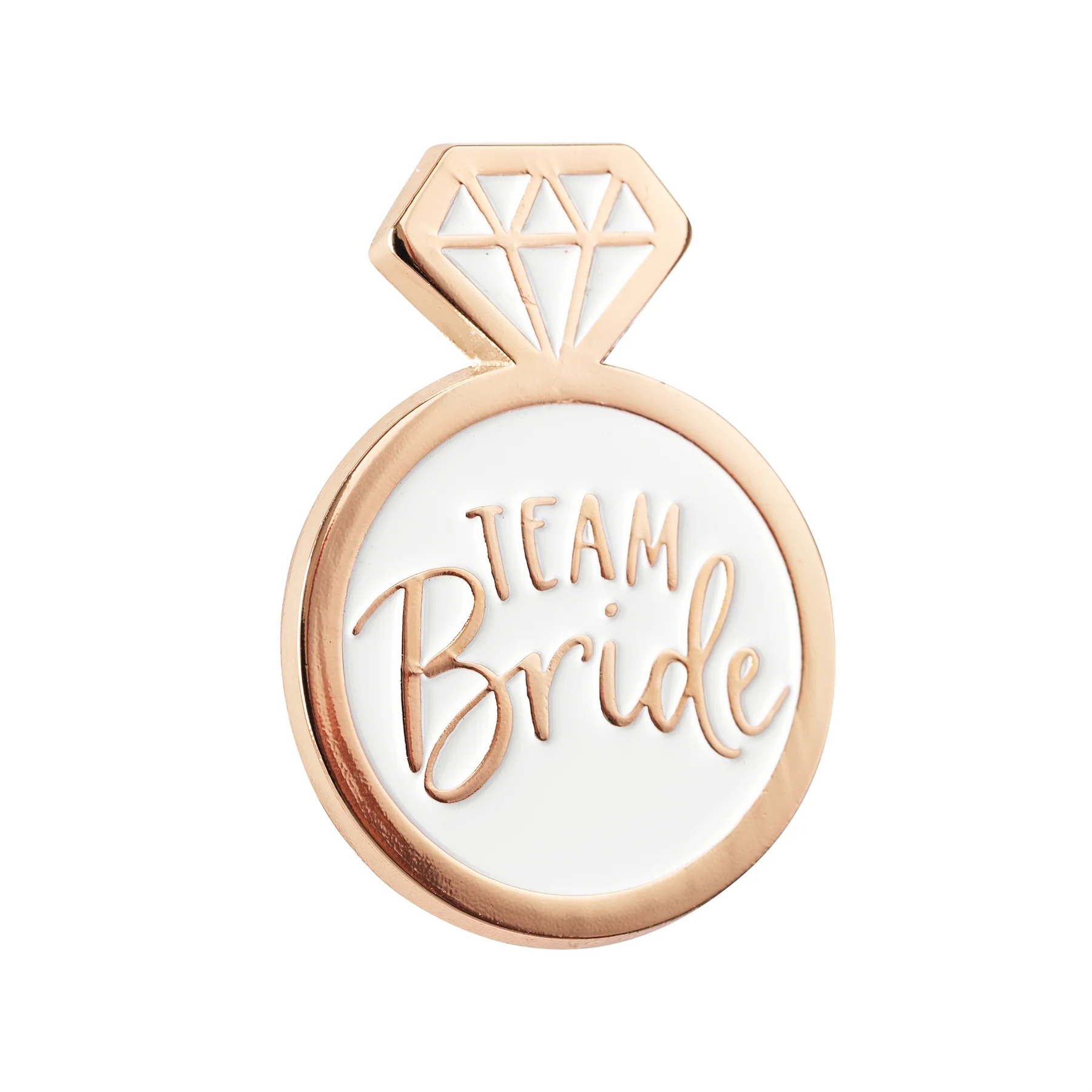 Smaltovaný odznak Team Bride ružové zlato