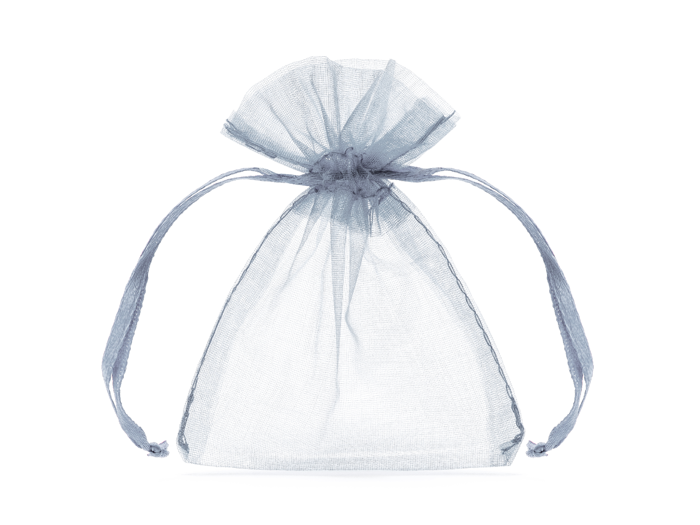 Strieborné organzové vrecká 10 cm – darčekové balenie, 10 ks