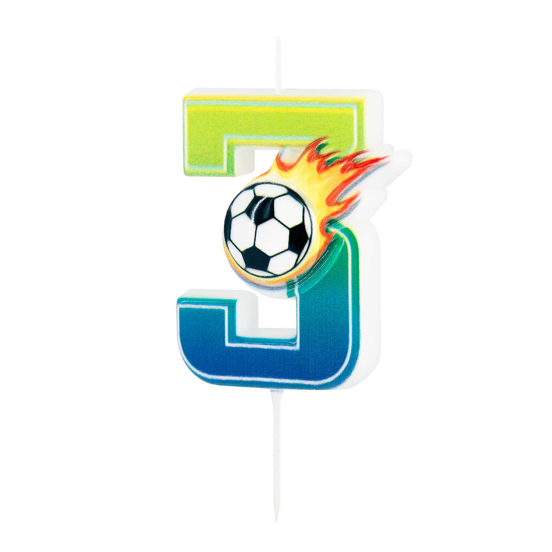 Sviečka na tortu Futbal číslo 3