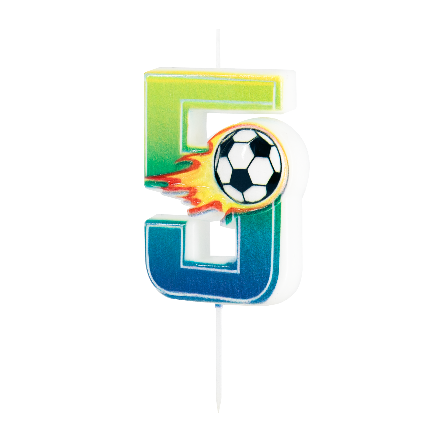 Sviečka na tortu Futbal číslo 5