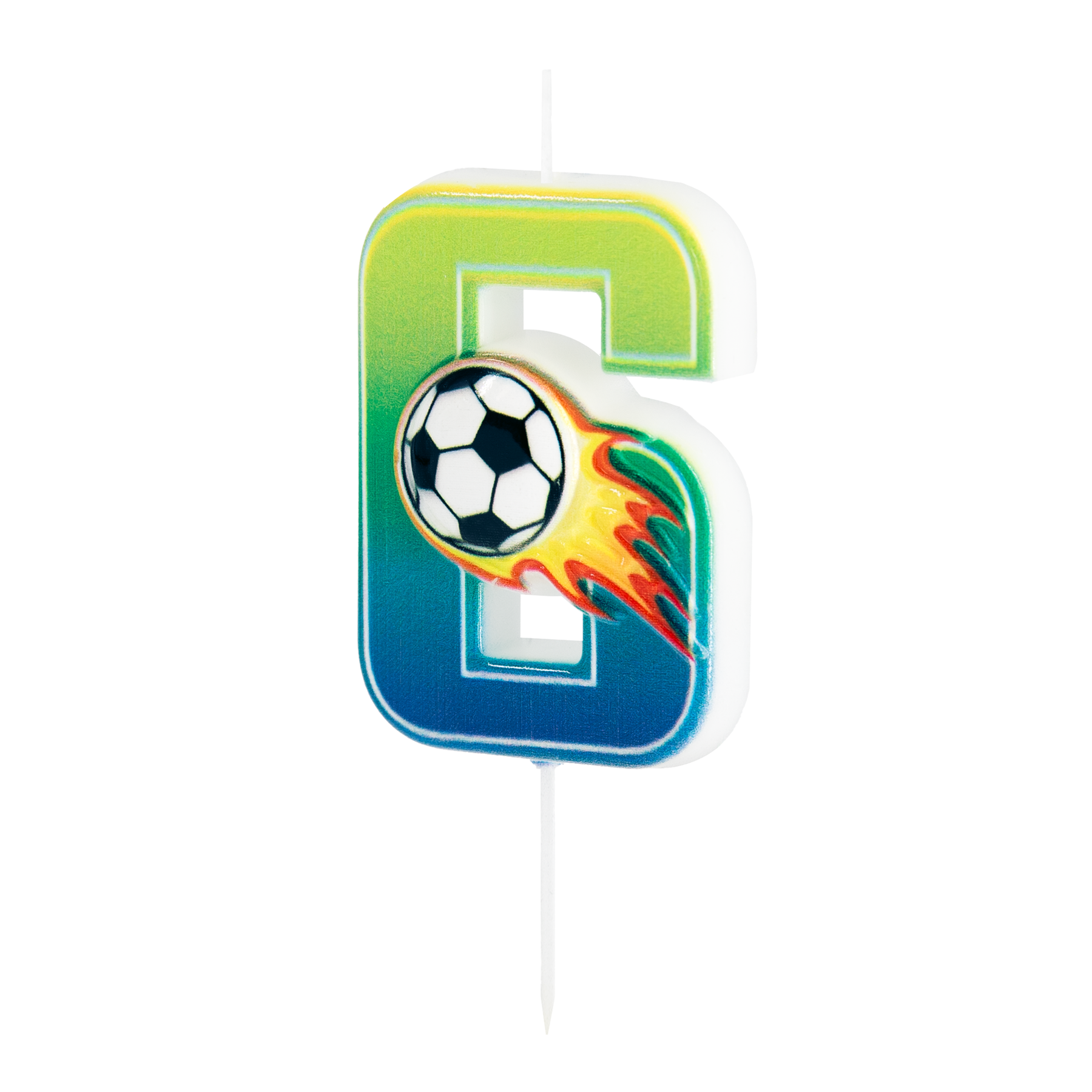 Sviečka na tortu Futbal číslo 6