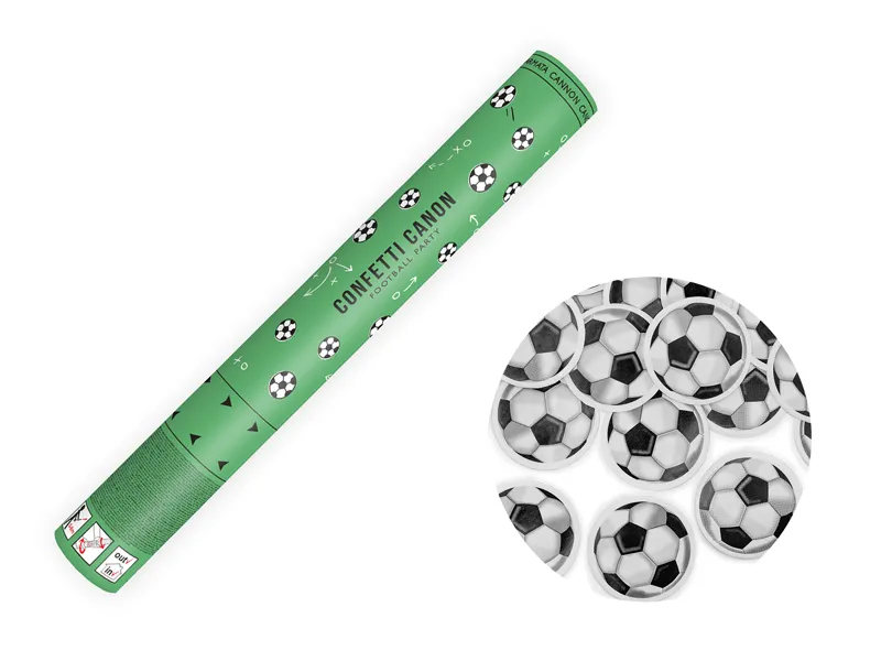 Vystreľovacie konfety - futbalové lopty, 40 cm