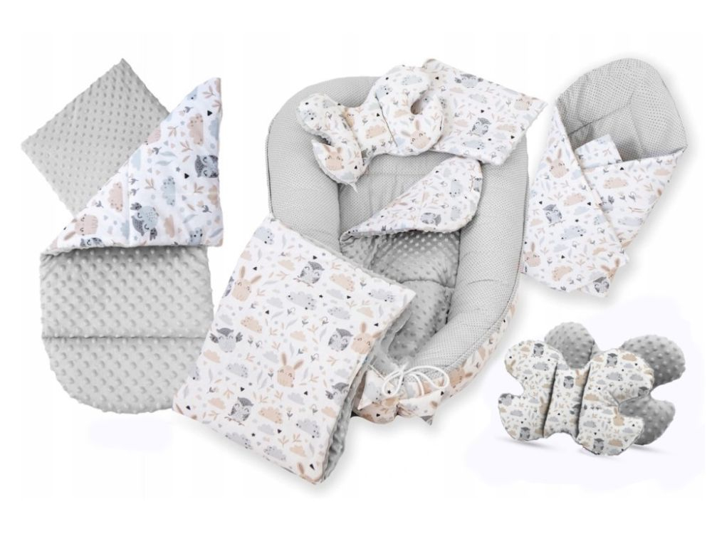 Set do postieľky - 7dielna sada Zajac a sova