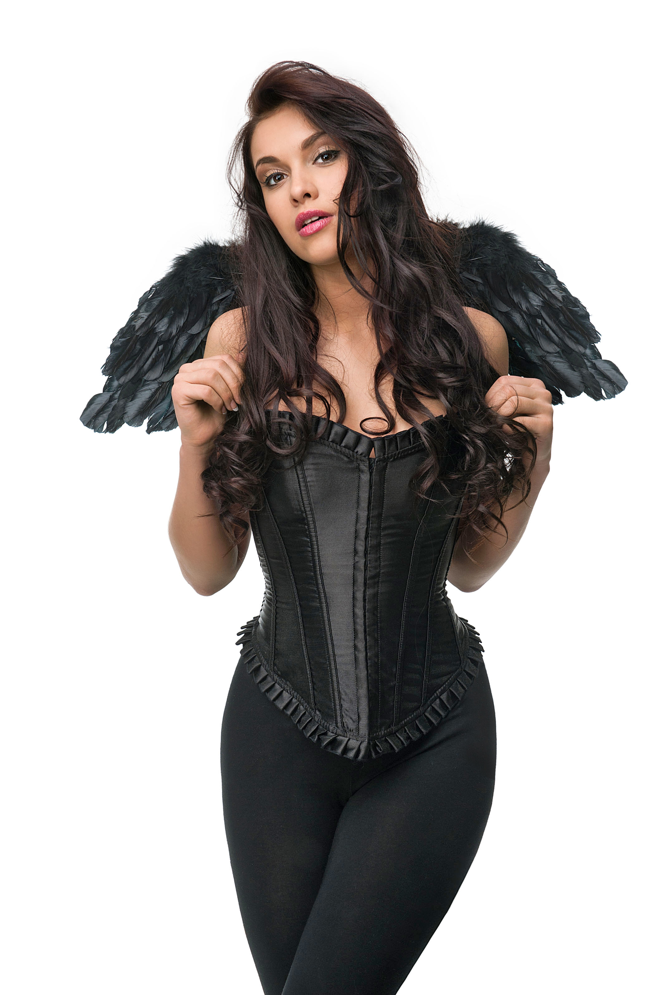 Čierne anjelské krídla z peria 75x30 cm na kostým a fotenie