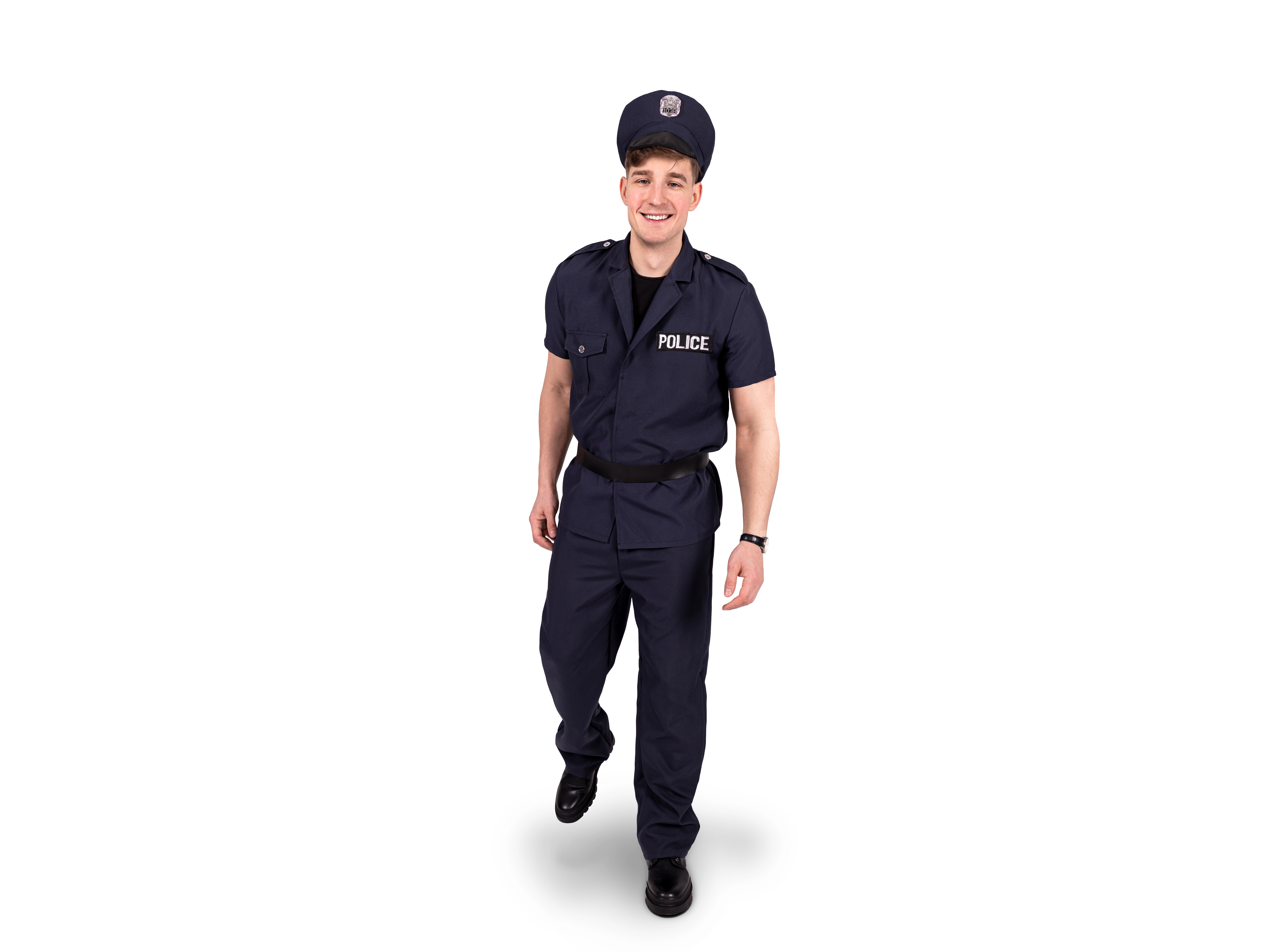 Kostým policajta pre dospelých, tmavomodrý, veľkosť L
