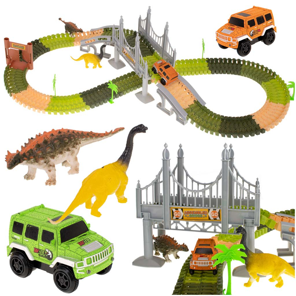 Dinosauria autodráha + auto 228 ks