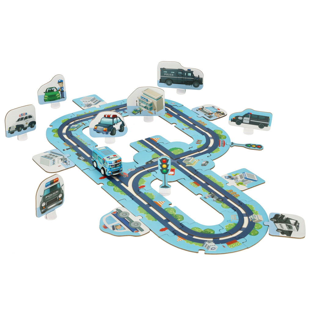 Policajná autodráha puzzle 47 dielov