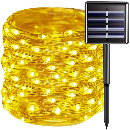 Solárna LED svetelná reťaz - 15m teplá biela